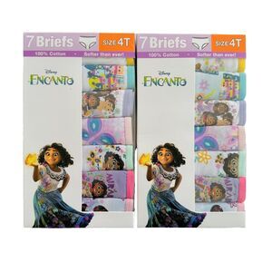 Disney Encanto Girls Underwear Panties Briefs 2 Pkg  (14 Pair) Size 4 NWT